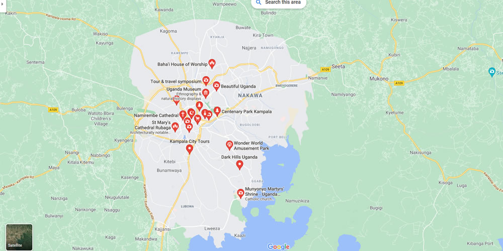 kampala travel map